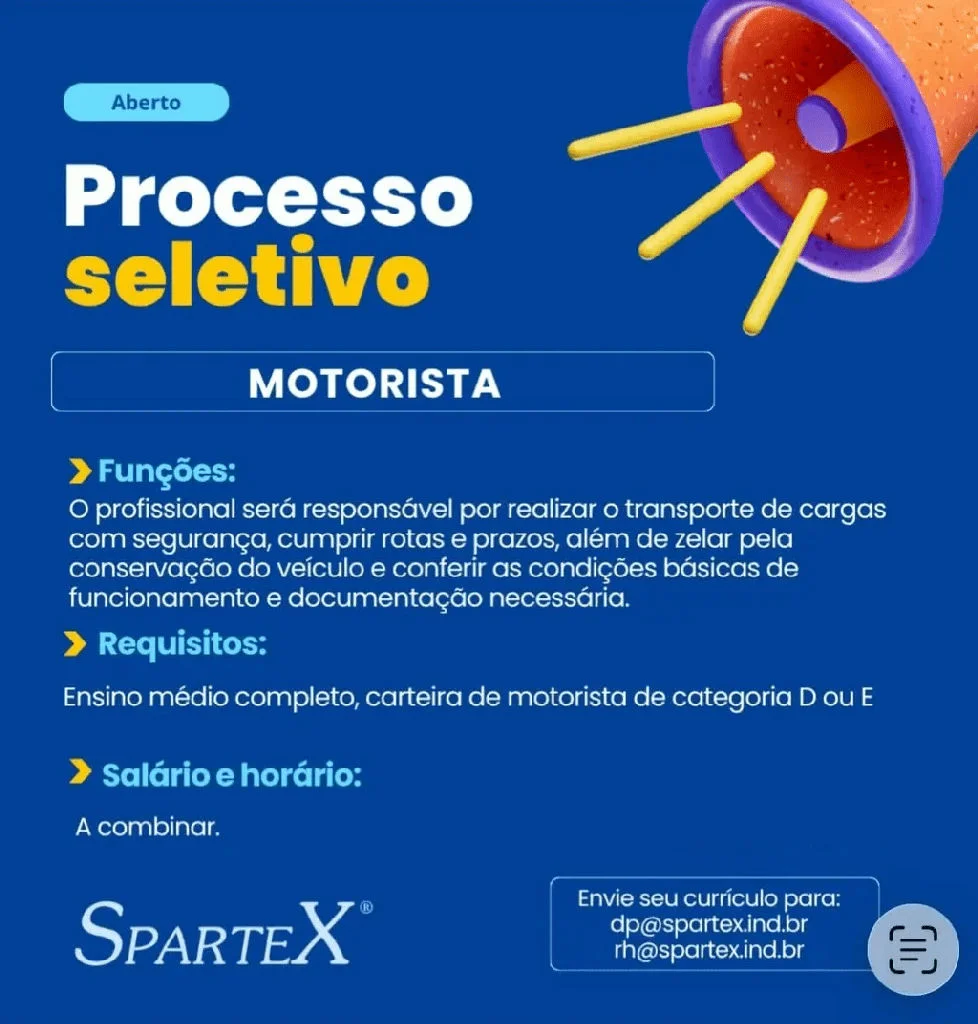 Spartex inicia processo seletivo para motoristas: Confira os requisitos e como se candidatar