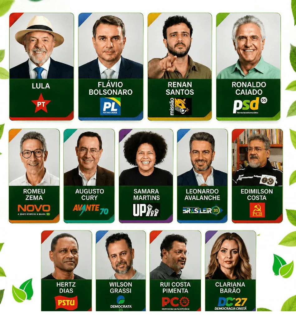 Eleições 2026: 13 candidatos confirmados na corrida presidencial do Brasil