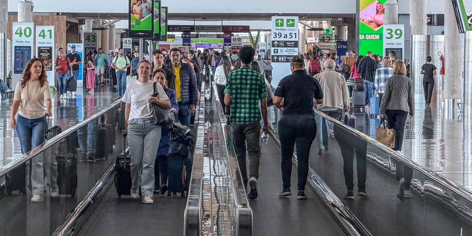 Movimentação de passageiros em voos domésticos e internacionais no Brasil