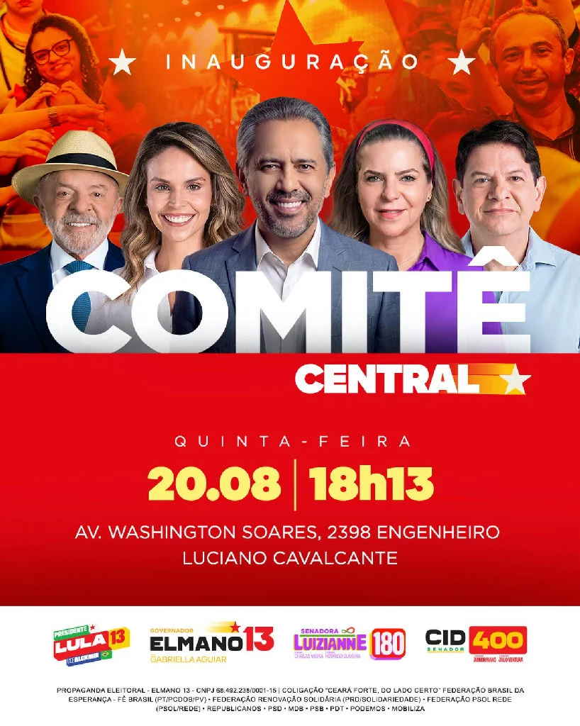 Fortaleza recebe inauguração do Comitê Central da campanha de Elmano de Freitas