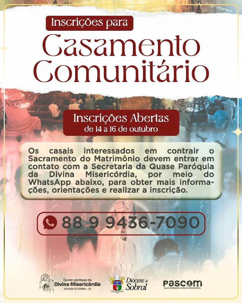 Casamento comunitário abre período de inscrições na Divina Misericórdia em Sobral