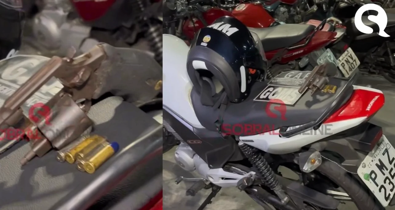 Dois adolescentes são apreendidos com moto roubada e revólver municiado no bairro Cohab III, em Sobral