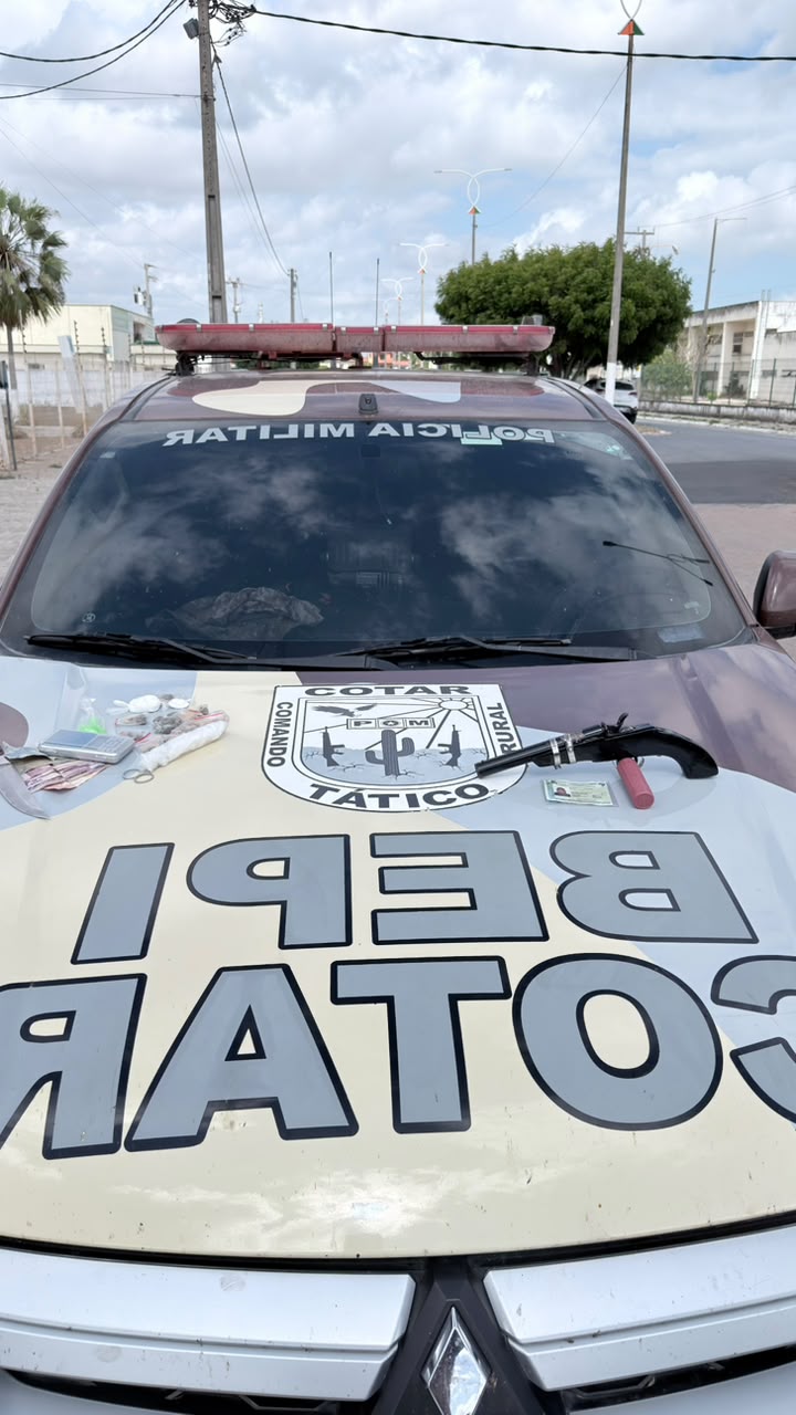 PMCE apreende arma artesanal e drogas durante ação no município de Marco